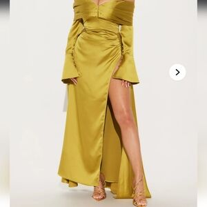 Fashion Nova Gold High Low Dress